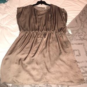 Gold/Taupe Silk Dress